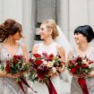 luxurious fall wedding in downtown toronto - bride and bridesmaids