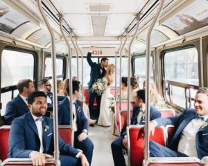 Wedding Shot On An iPhone - Wedding Party on Streetcar