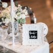 an icy blue winter inspired styled shoot - signage