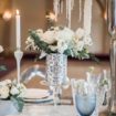 an icy blue winter inspired styled shoot - centrepiece