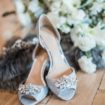 an icy blue winter inspired styled shoot - wedding shoes