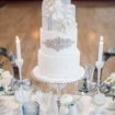an icy blue winter inspired styled shoot - cake