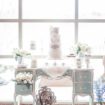 an icy blue winter inspired styled shoot - sweet table