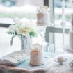 an icy blue winter inspired styled shoot - mini cakes