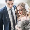 an icy blue winter inspired styled shoot - bride and groom