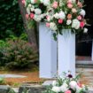 a garden-inspired diy wedding in hamilton, ontario - ceremony flowers