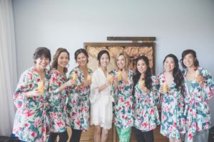 a bright, fresh summer wedding in montreal - bride and bridesmaids getting ready