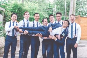 a bright, fresh summer wedding in montreal - groom and groomsmen
