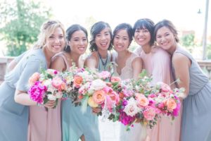 a bright, fresh summer wedding in montreal - bride and bridesmaids