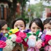 a colourful diy wedding in toronto - bride and bridesmaids