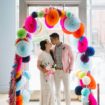 a colourful diy wedding in toronto - bride and groom