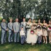 a gold wedding in saskatchewan - bride and groom and bridal party