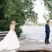 a romantic woodsy wedding in muskoka, ontario - first look