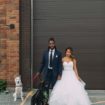 A Rustic, Industrial Wedding in Toronto, Ontario - Bride and groom with dogs