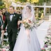 A Romantic Fairy-Tale Wedding In Toronto - bride walking down the aisle