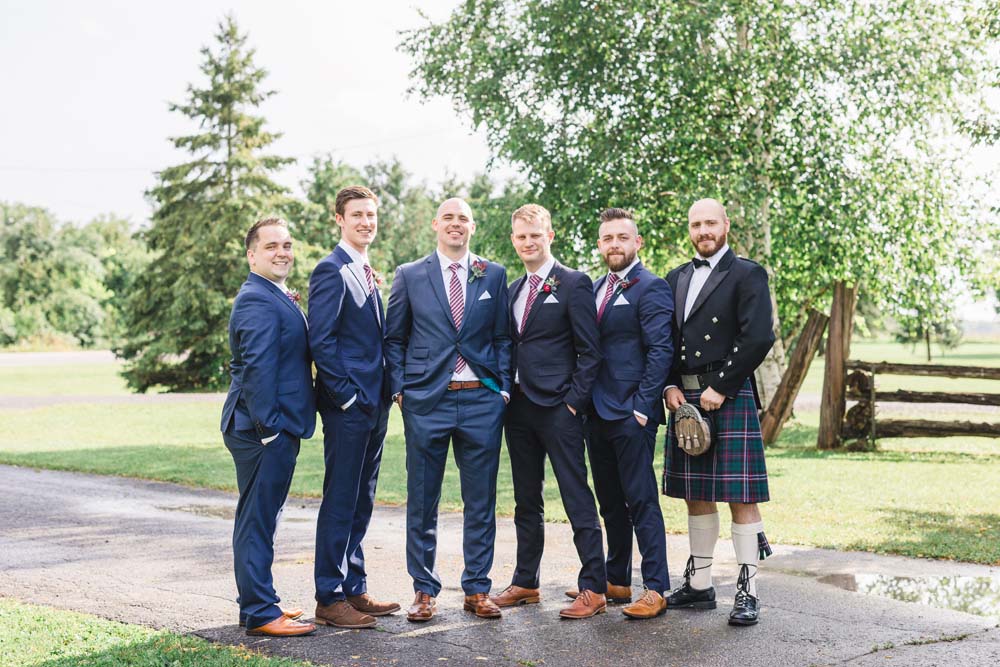 An Enchanting Vineyard Wedding in Ottawa - Groom and groomsmen