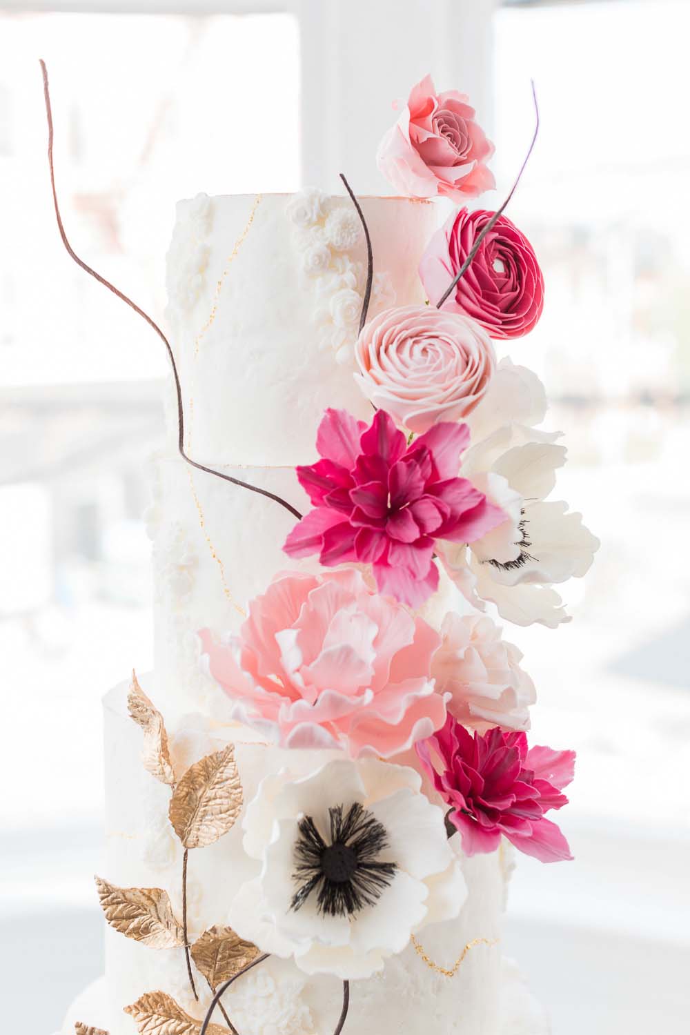 The Prettiest Romantic Pink Wedding Inspiration - wedding cake details