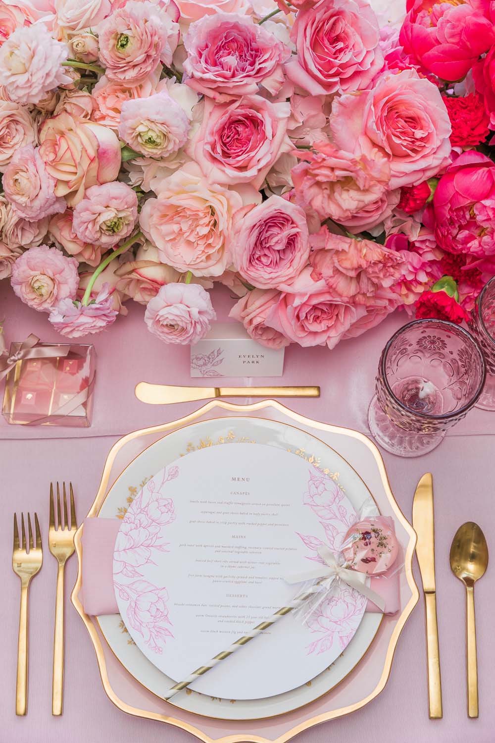 The Prettiest Romantic Pink Wedding Inspiration - pink tablescape