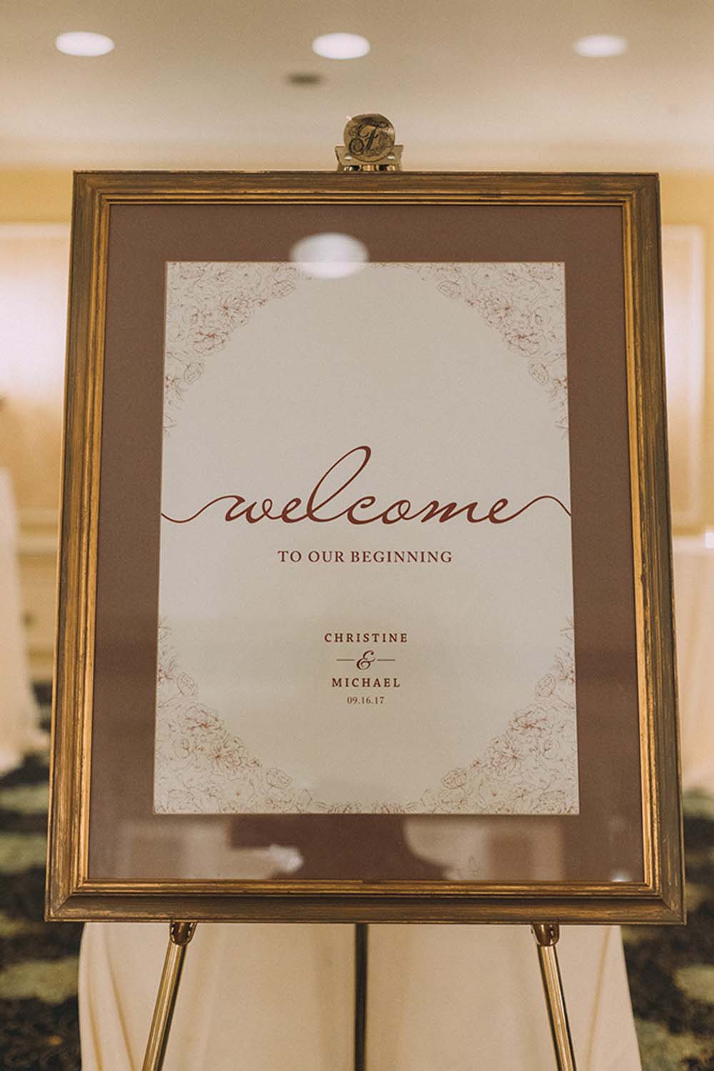 An Elegant Wedding with Cultural Elements - Welcome sign