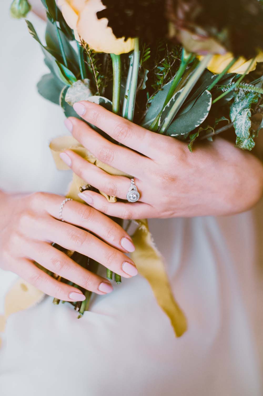 Modern Autumn Botanical Wedding Inspo - Ring and bouquet