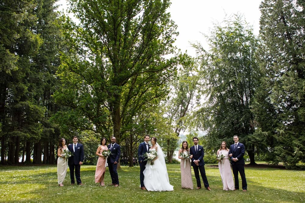 A-Modern-Lakeside-Wedding-In-Burnaby-British-Columbia-Wedding Party