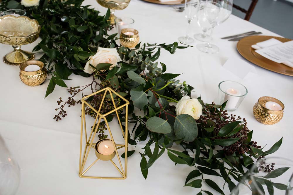 A-Modern-Lakeside-Wedding-In-Burnaby-British-Columbia-Candles and Flowers