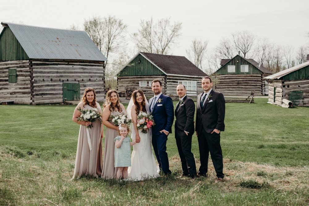 A Rustic-Chic Farm Wedding Outside Of Ottawa - bride and groom with wedding party