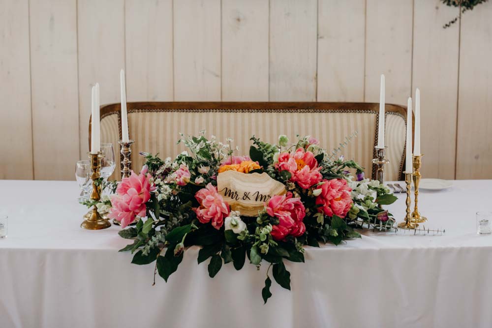 A Rustic-Chic Farm Wedding Outside Of Ottawa - head table arrangement