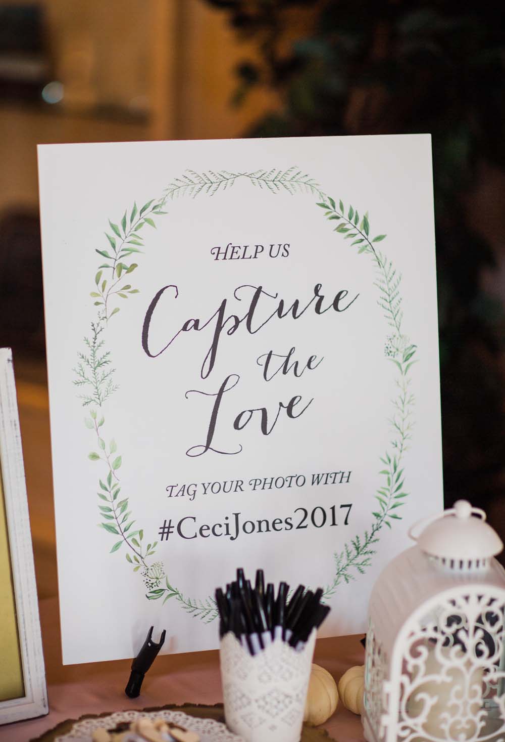 A Rustic, Whimsical Wedding in Tottenham - Reception signage
