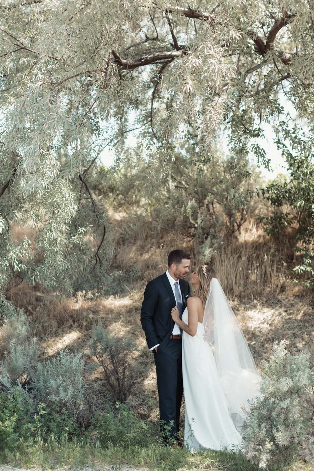 Jill Lansky of The August Diaries' Modern-Chic Wedding In British Columbia - bride and groom