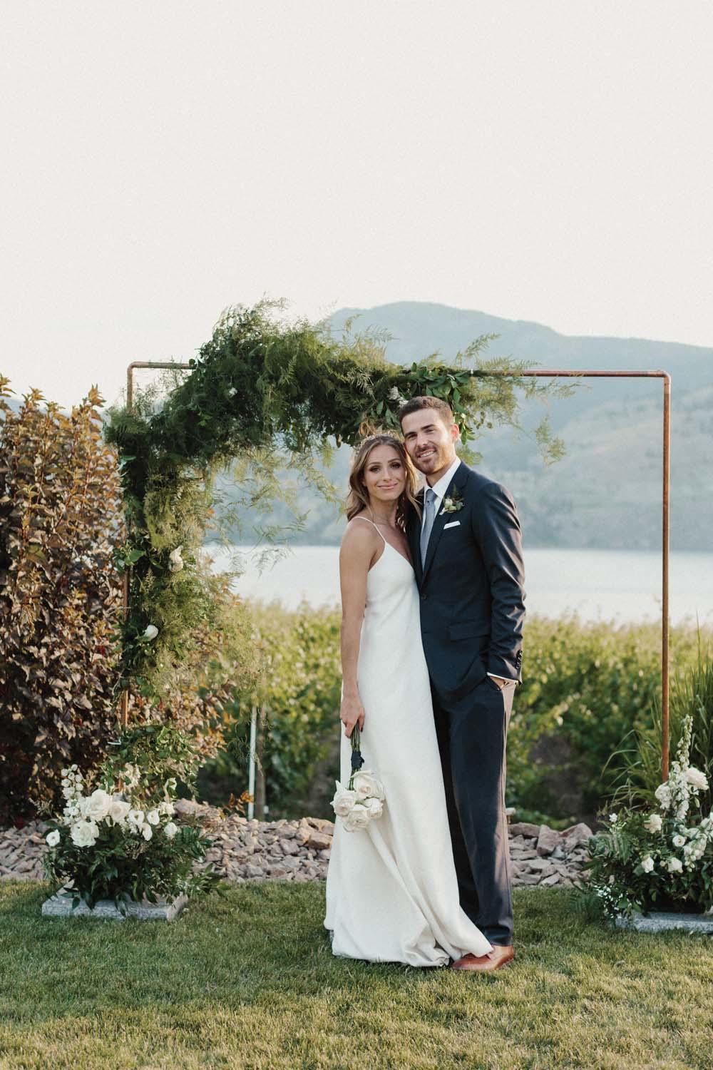 Jill Lansky of The August Diaries' Modern-Chic Wedding In British Columbia - bride and groom