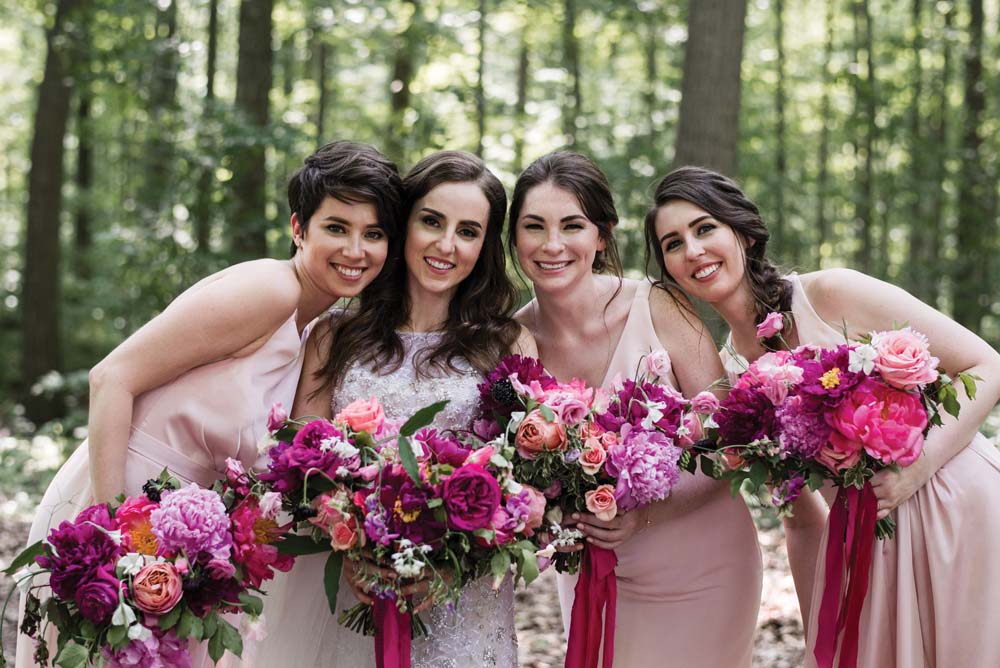 A Bold and Industrial Chic Wedding in Cambridge, Ontario - Bridesmaids