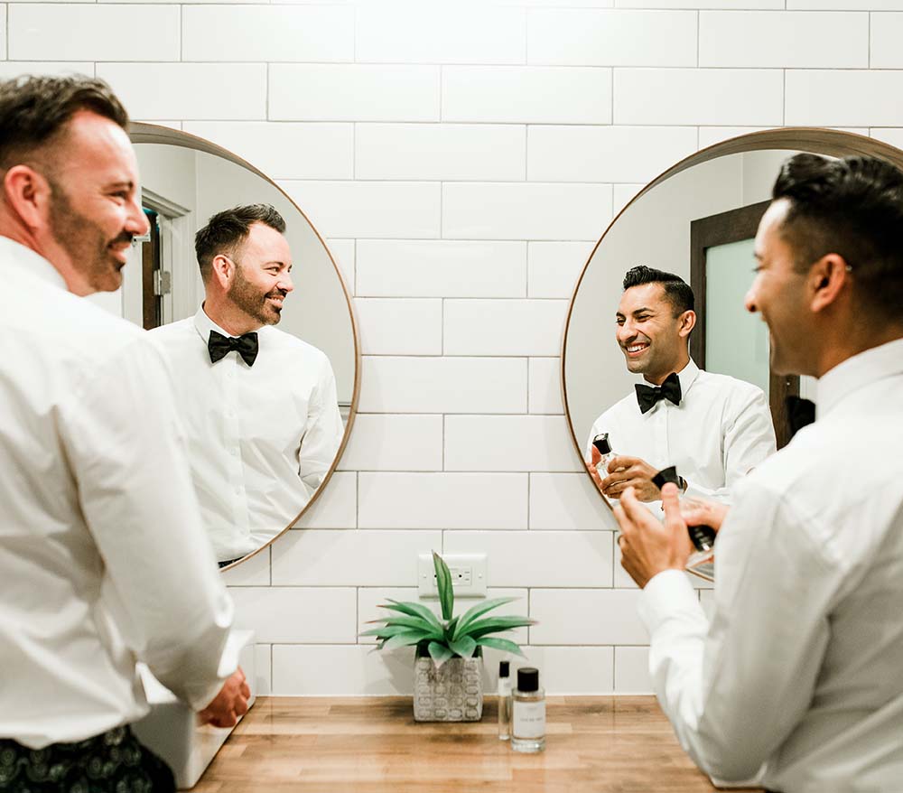 The Style Guys' Fun And Sophisticated Wedding In Palm Springs - grooms getting ready