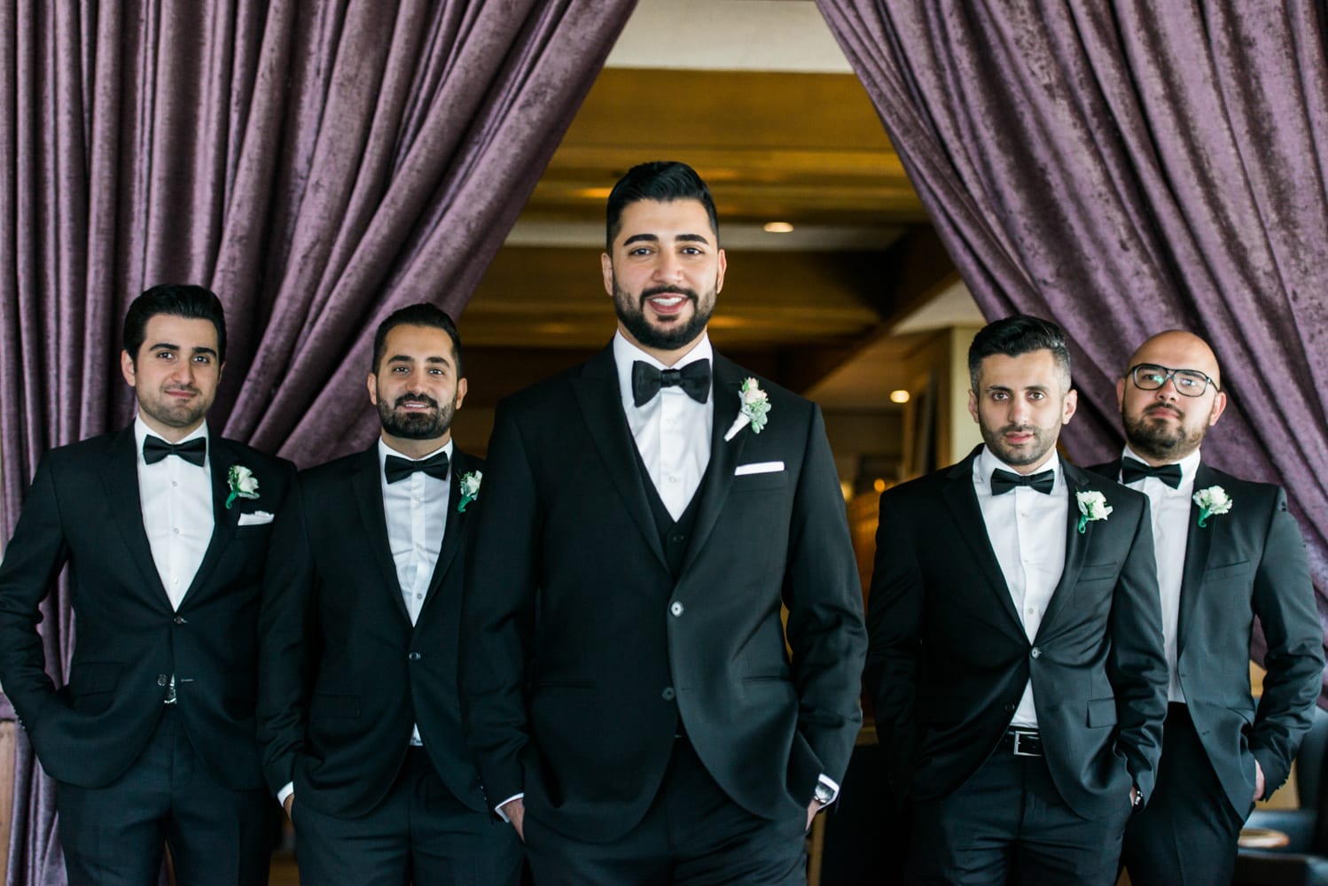 A Vintage Persian Wedding in Vancouver - Groom and groomsmen