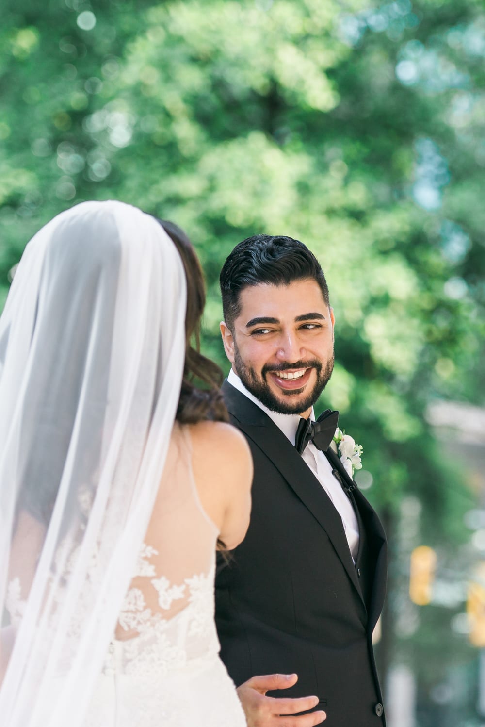 A Vintage Persian Wedding in Vancouver - Couple's first look