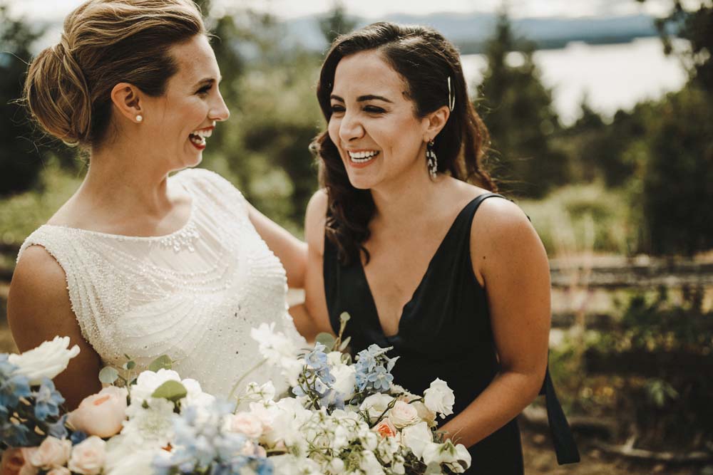 A Scandinavian-Inspired Wedding in British Columbia - laughing