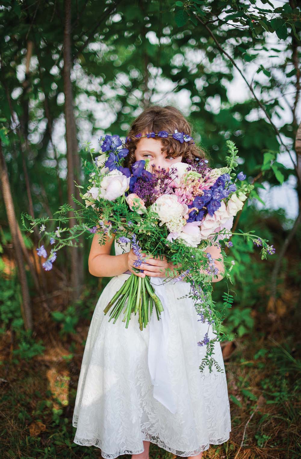 An Ultra Violet-Inspired Styled Shoot In Quebec - Flower girl