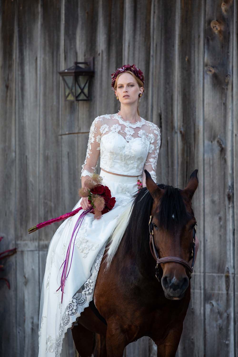 This Styled Shoot Was Inspired By Medieval Royalty - Bride and horse