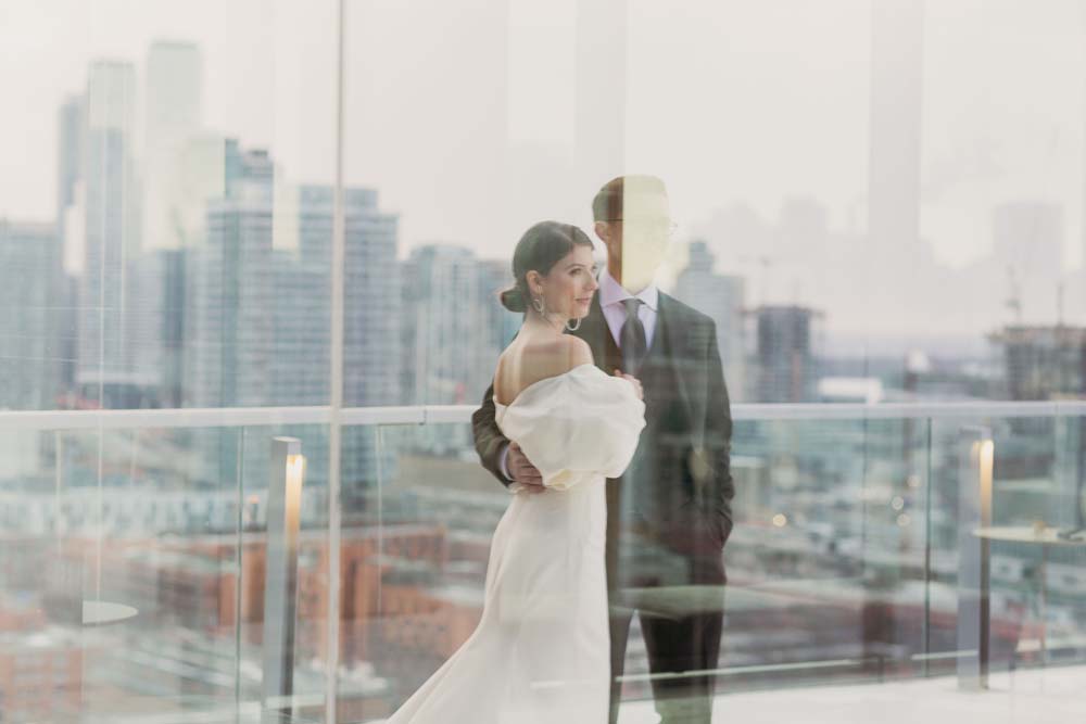 A Minimal Winter Wedding in Toronto, Ontario - Bride and Groom